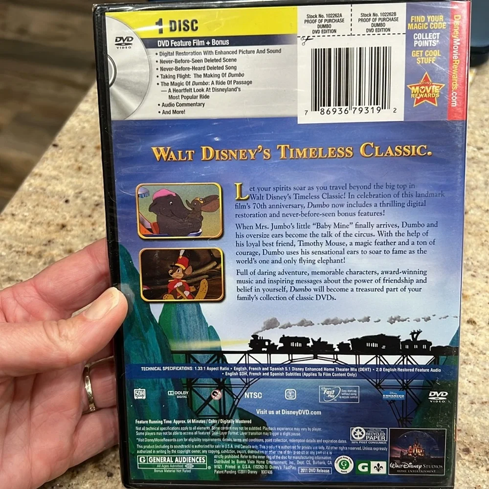 Disney DVD Dumbo new